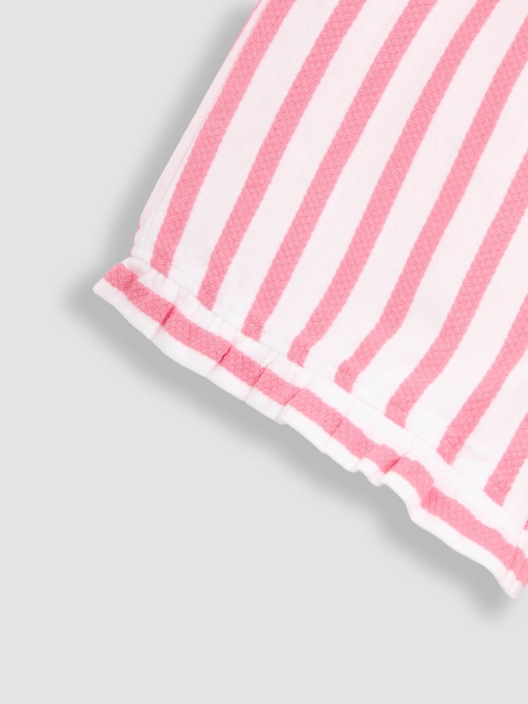 JoJo Maman Bébé Pink 100% Cotton Print Jersey Pyjamas 2 Pack - Image 4 of 4