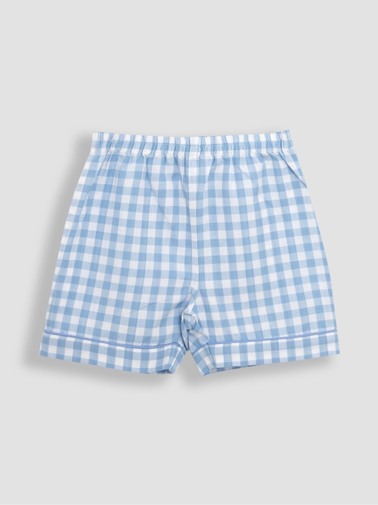 JoJo Maman Bébé Blue Woven Classic Pyjamas - Image 4 of 5