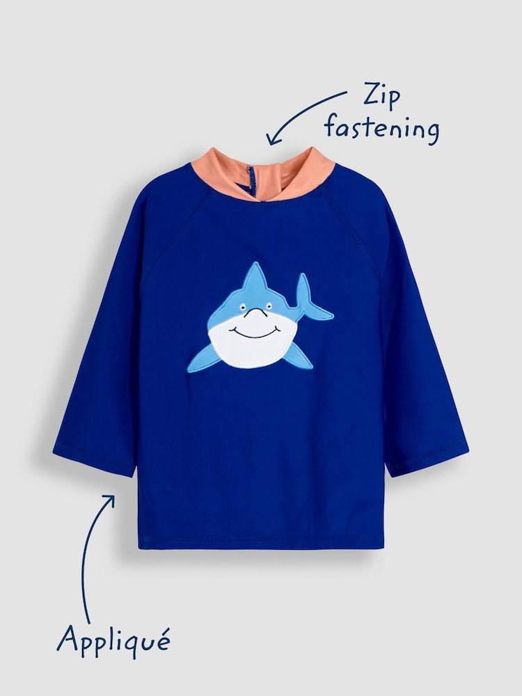 JoJo Maman Bébé Shark 2-Piece Rash Vest Set - Image 4 of 10