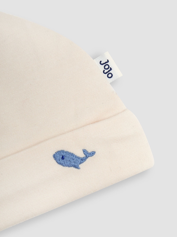 JoJo Maman Bébé Stone Cotton 2-Piece Embroidered Sleepsuit and Hat Set - Image 6 of 6 JoJo Maman Bébé Stone Cotton 2-Piece Embroidered Sleepsuit and Hat Set - Image 6 of 6