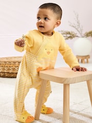 JoJo Maman Bébé Cotton Footed Appliqué Zip 100% Cotton Sleepsuit - Imagen 1 de 6