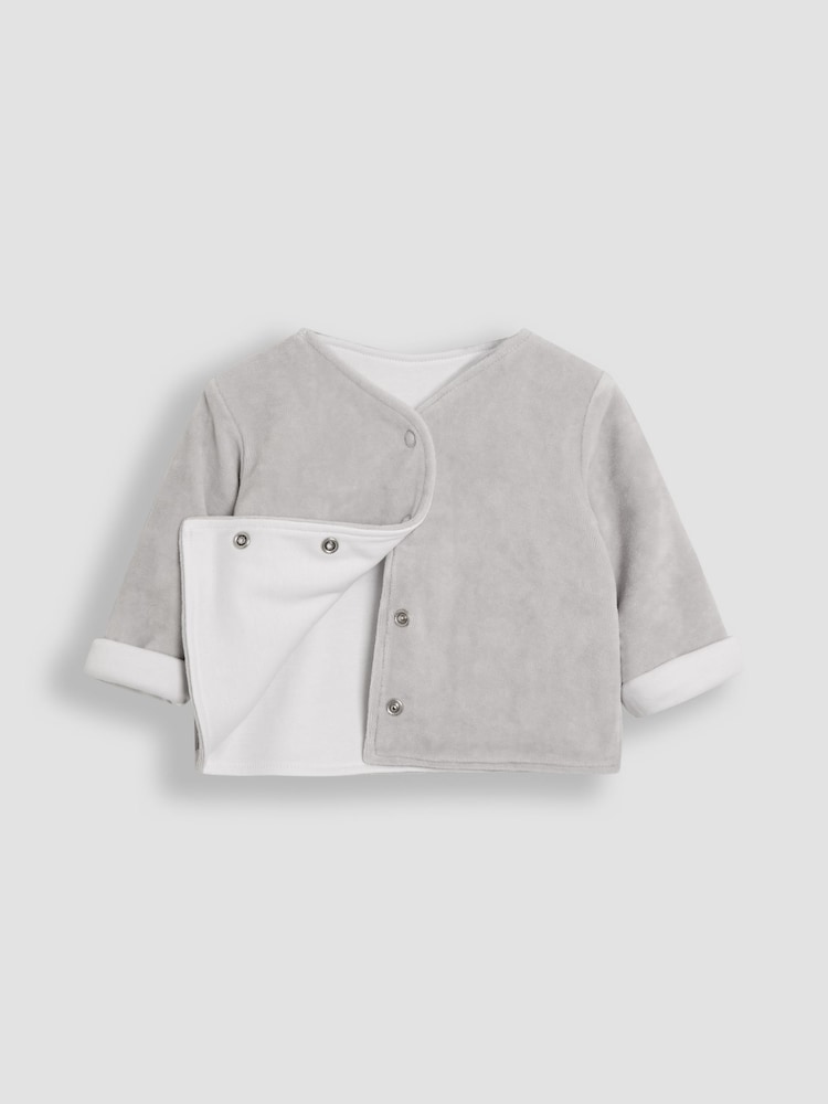 JoJo Maman Bébé Stripe 2-Piece Footed Sleepsuit & Velour Jacket - Image 3 of 9