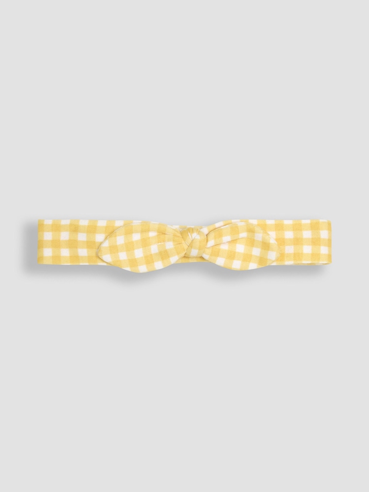 JoJo Maman Bébé Yellow Smocked 100% Cotton Sleepsuit and Headband Set 2 Piece - Image 5 of 5