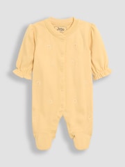 Pijama tipo pelele de algodón 100 % con diseño bordado con calcetín y botones a presión de Jojo Maman Bébé - Imagen 1 de 3