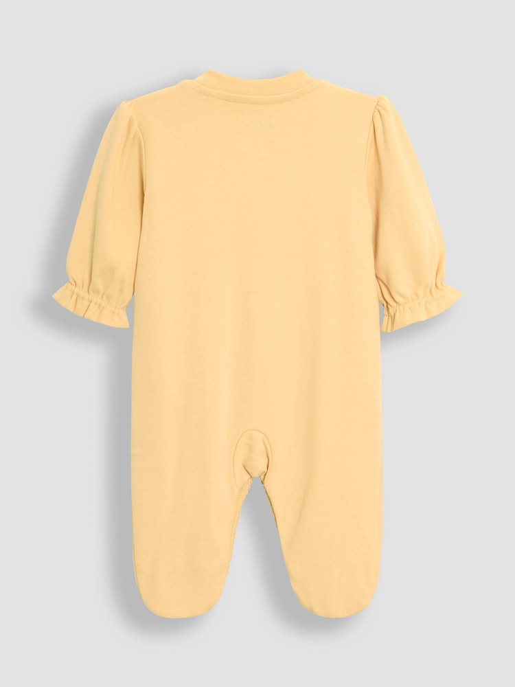 Pijama tipo pelele de algodón 100 % con diseño bordado con calcetín y botones a presión de Jojo Maman Bébé - Imagen 2 de 3