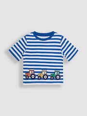 JoJo Maman Bébé Blue 100% Cotton Jersey Pyjamas 2 Pack - Image 5 of 9