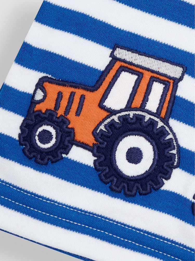 JoJo Maman Bébé Blue 100% Cotton Jersey Pyjamas 2 Pack - Image 9 of 9