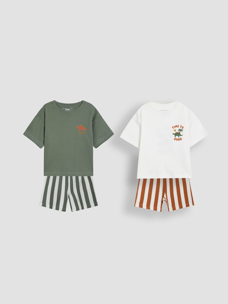 JoJo Maman Bébé Stone Print Short Jersey Pyjamas 2 Pack - Image 1 of 15 JoJo Maman Bébé Stone Print Short Jersey Pyjamas 2 Pack - Image 1 of 15