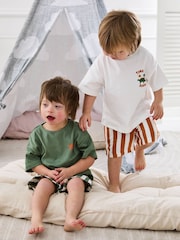 JoJo Maman Bébé Stone Print Short Jersey Pyjamas 2 Pack - Image 12 of 15