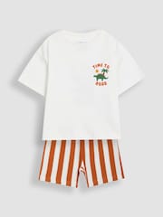 JoJo Maman Bébé Stone Print Short Jersey Pyjamas 2 Pack - Image 2 of 15