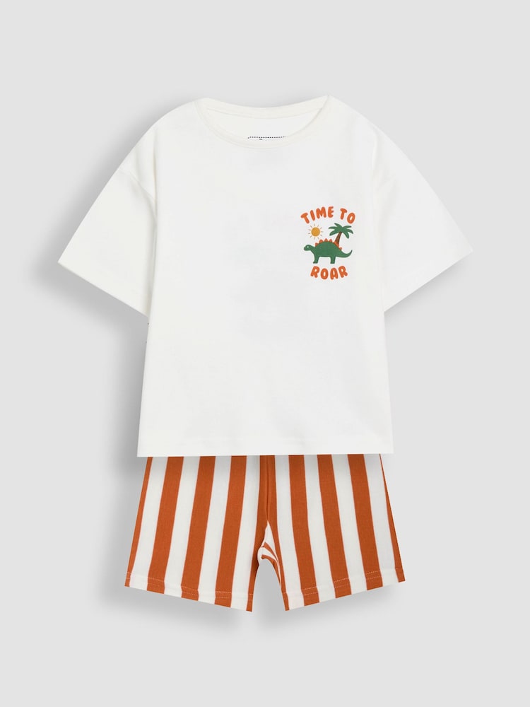 JoJo Maman Bébé Stone Print Short Jersey Pyjamas 2 Pack - Image 2 of 15