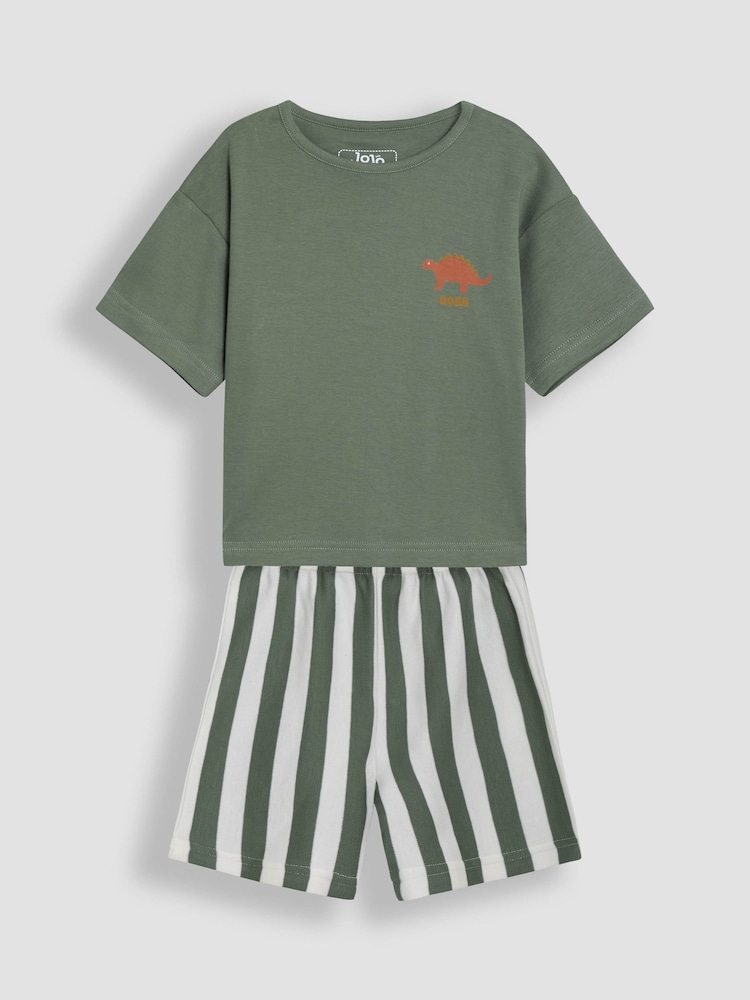 JoJo Maman Bébé Stone Print Short Jersey Pyjamas 2 Pack - Image 3 of 15