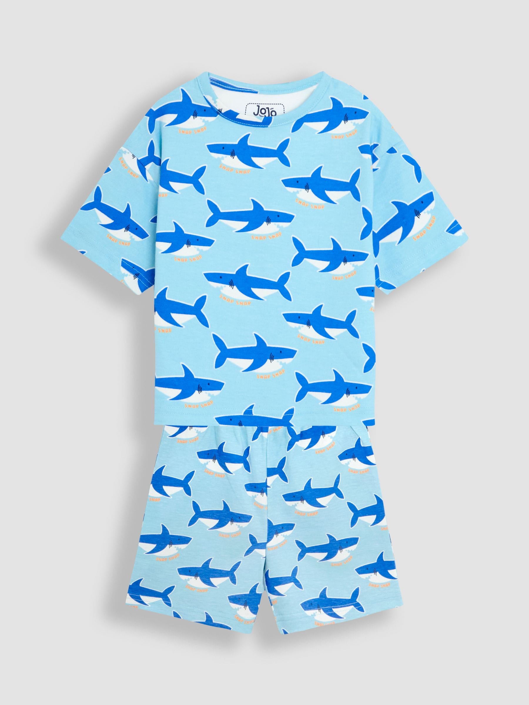 JoJo Maman Bébé Blue Glow In The Dark Jersey Pyjamas
