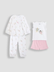 JoJo Maman Bébé White 2-Pack Fairy Jersey Pyjamas - Image 1 of 9