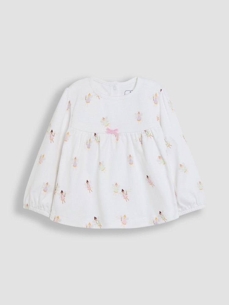JoJo Maman Bébé White 2-Pack Fairy Jersey Pyjamas - Image 6 of 9