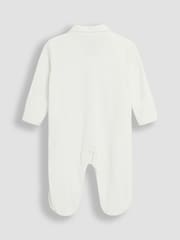 JoJo Maman Bébé White 100% Cotton Embroidered Eid Sleepsuit - Image 2 of 3