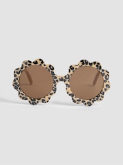 JoJo Maman Bébé Brown Flower Print Shaped Sunglasses - Image 2 of 4