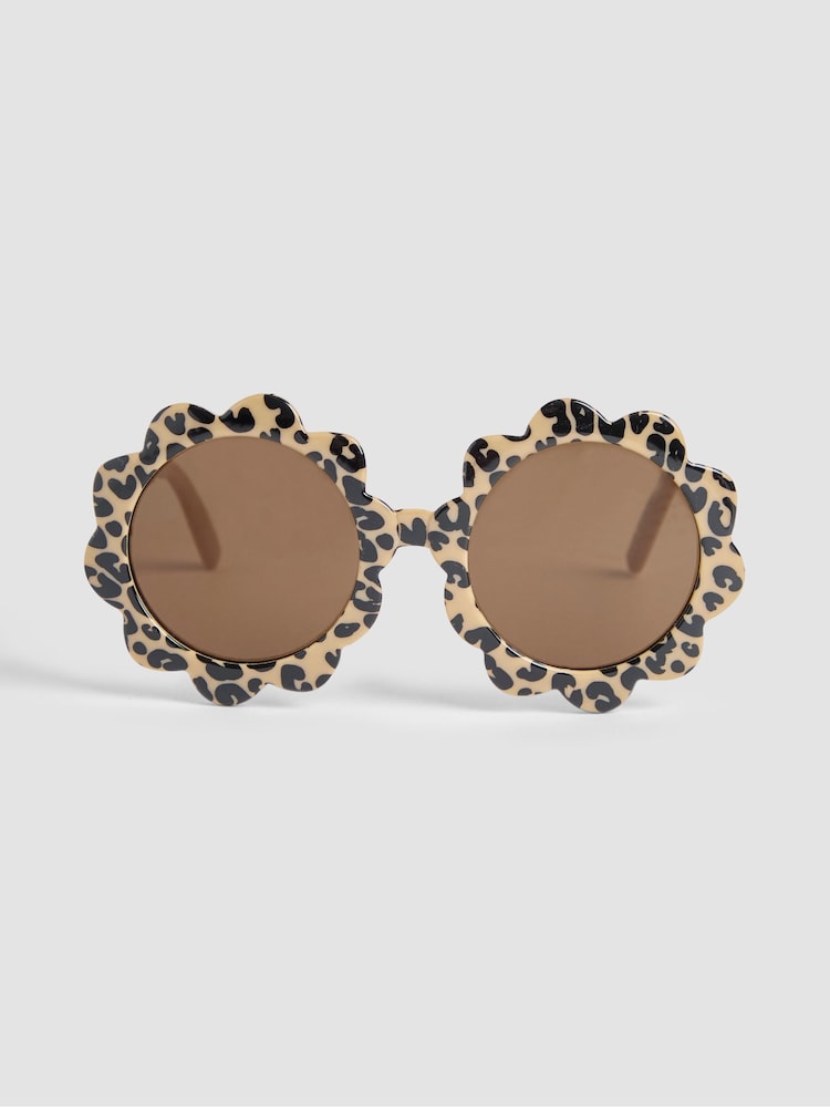 JoJo Maman Bébé Brown Flower Print Shaped Sunglasses - Image 2 of 4