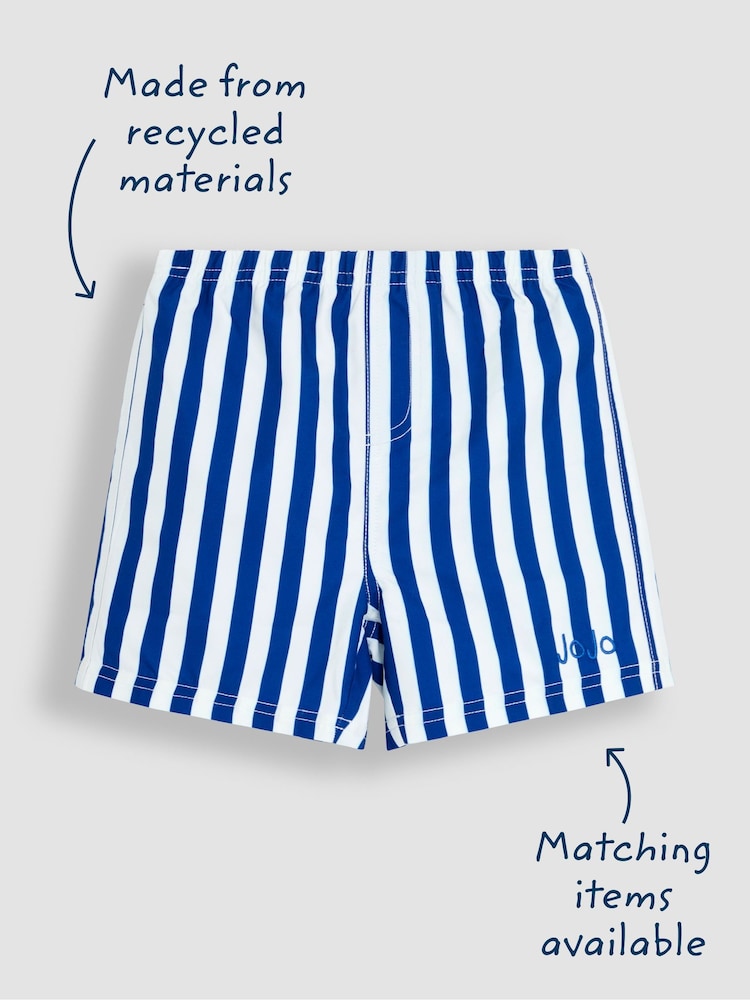 JoJo Maman Bébé Blue Stripe Swim Shorts - Image 3 of 5