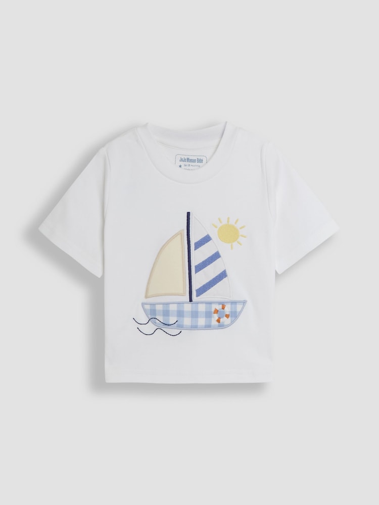 JoJo Maman Bébé White Appliqué Woven Pyjamas - Image 2 of 6