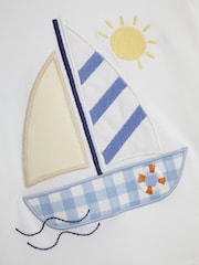 JoJo Maman Bébé White Appliqué Woven Pyjamas - Image 6 of 6