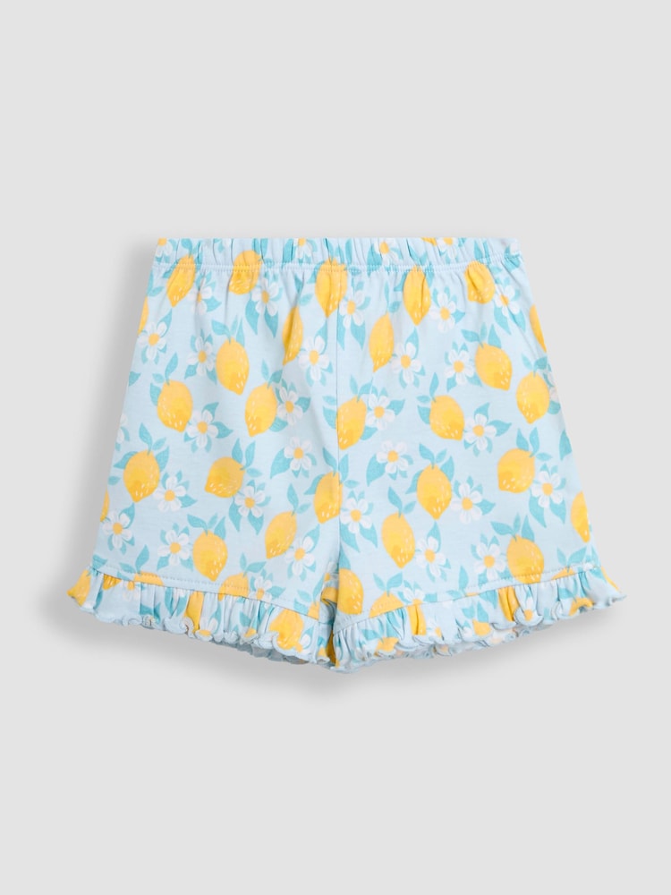 JoJo Maman Bébé Pale Blue Fruit Printed Jersey Pyjamas - Image 5 of 7