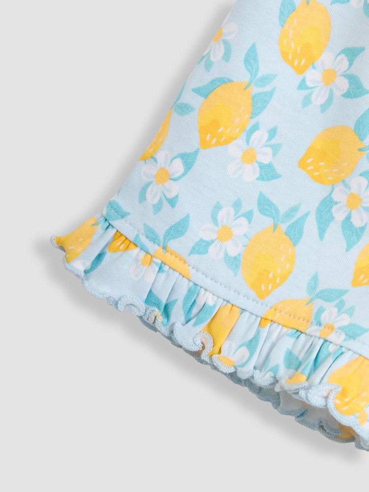 JoJo Maman Bébé Pale Blue Fruit Printed Jersey Pyjamas - Image 6 of 7