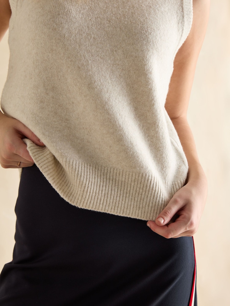 Joules Holly Cream Regular Fit Knitted Vest - Image 2 of 6