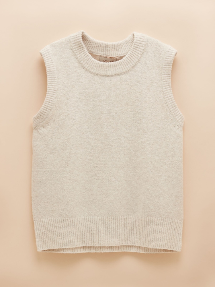 Joules Holly Cream Regular Fit Knitted Vest - Image 6 of 6