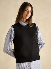 Joules Holly Black Regular Fit Knitted Vest - Image 1 of 7