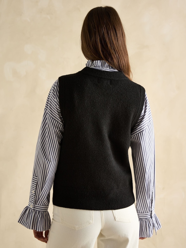 Joules Holly Black Regular Fit Knitted Vest - Image 2 of 7