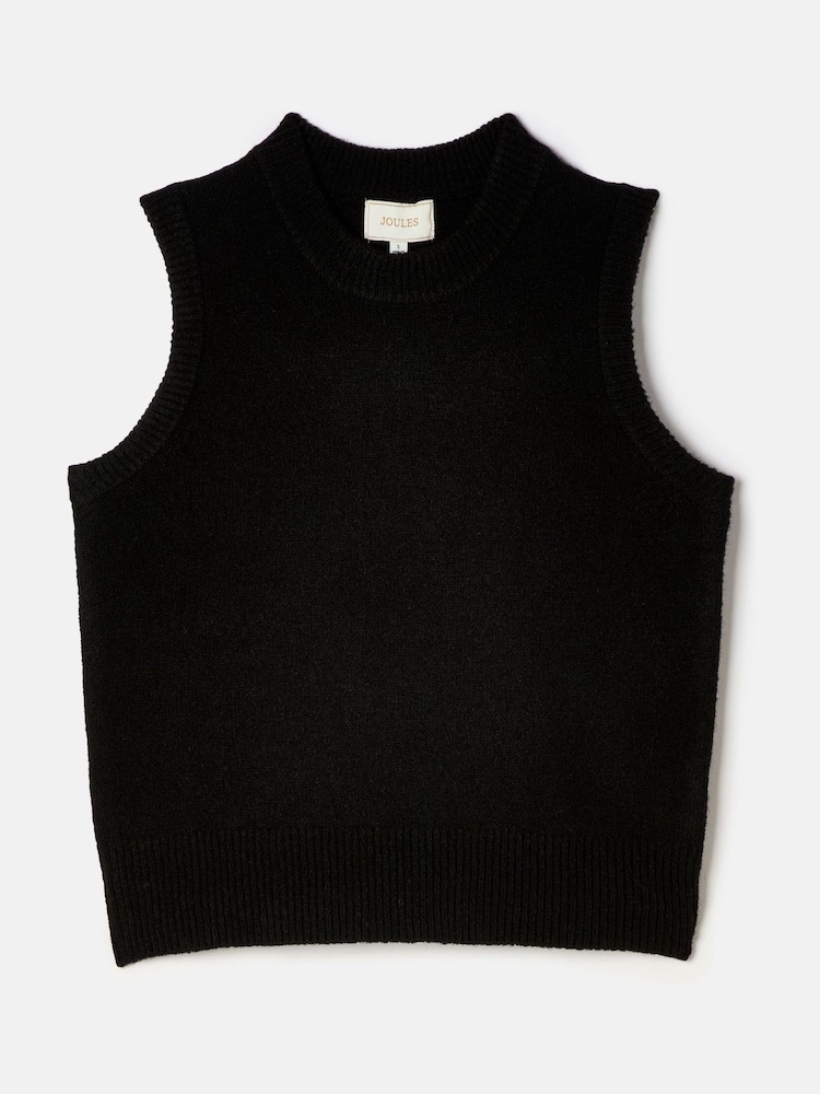 Joules Holly Black Regular Fit Knitted Vest - Image 7 of 7