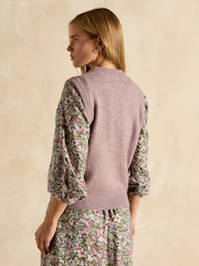Joules Holly Dusky Pink Regular Fit Knitted Vest - Image 2 of 6