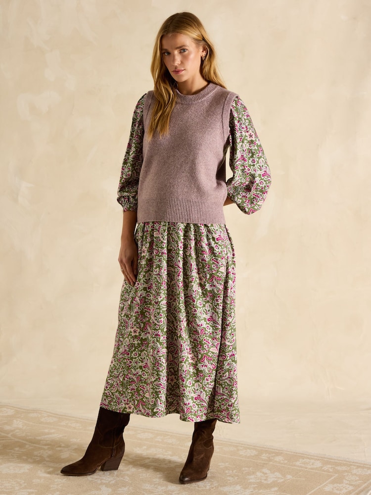 Joules Holly Dusky Pink Regular Fit Knitted Vest - Image 3 of 6