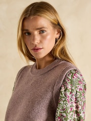 Joules Holly Dusky Pink Regular Fit Knitted Vest - Image 4 of 6