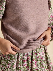 Joules Holly Dusky Pink Regular Fit Knitted Vest - Image 5 of 6