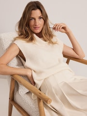 Phase Eight Cream Ginny Cowl Neck Tank - Image 5 of 7