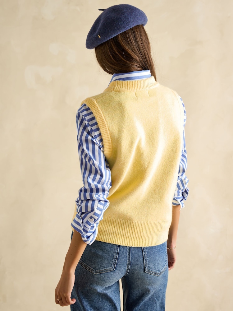 Joules Holly Yellow Regular Fit Knitted Vest - Image 2 of 7