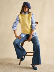 Joules Holly Yellow Regular Fit Knitted Vest - Image 4 of 7
