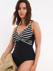 Figleaves Tailor Underwired Twist Front Tummy Control Tankini Top - Image 1 of 4