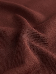 Brown Rust Asymmetric Draped Off The Shoulder Top - Image 6 of 7