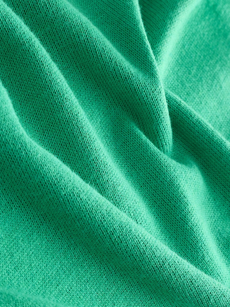 Green Bright Short Sleeve Crew Neck T-Shirt With Frill Edge Detail - Image 9 of 9