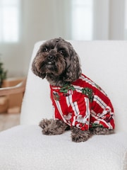 Chelsea Peers Red Pet Christmas Santa Stripe Print Pyjama T-Shirt - Image 1 of 4