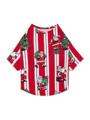 Chelsea Peers Red Pet Christmas Santa Stripe Print Pyjama T-Shirt - Image 2 of 4