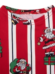 Chelsea Peers Red Pet Christmas Santa Stripe Print Pyjama T-Shirt - Image 4 of 4