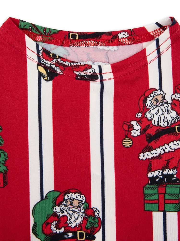 Chelsea Peers Red Pet Christmas Santa Stripe Print Pyjama T-Shirt - Image 4 of 4