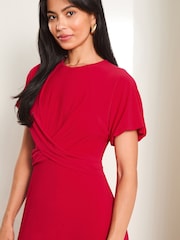 Lipsy Red Cross Front Underbust Jersey Midi Dress - Image 3 of 4