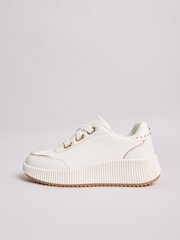 Lipsy White Flat Chunky Flatform Lace Up Trainers - Image 5 of 5