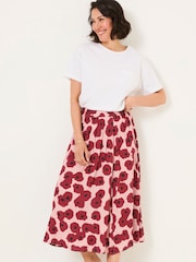 FatFace Millie Multi Poppies Midi Skirt - Image 1 of 6