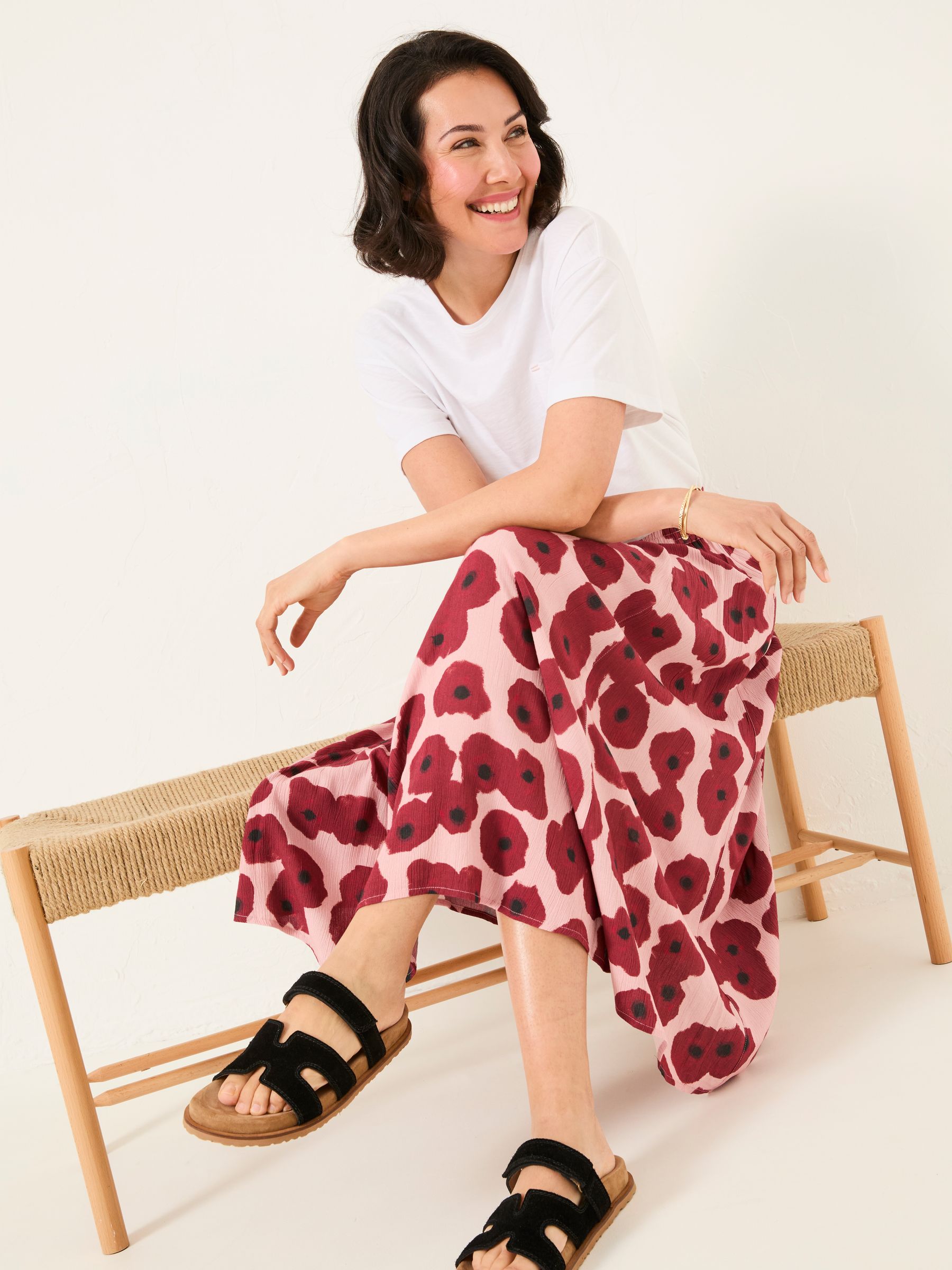 Buy FatFace Millie Multi Poppies Midi Skirt from Next USA